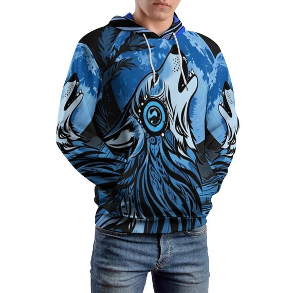 Native Howling Wolf Hoodie for Sale by Swaggy Shirts Etsy Wolf Spirit Animal Sweater Men s Wolf Hoodies Animal Lover Hoodie Wolves Gifts Etsy