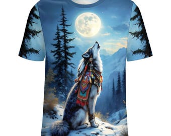 Spirit Wolf T-Shirt for Sale by Swaggy Shirts on Etsy, Animal Lover Shirt, Wolf Graphics T-Shirt, Wolf Spirit Animal Tee, Wolf Lovers Gifts