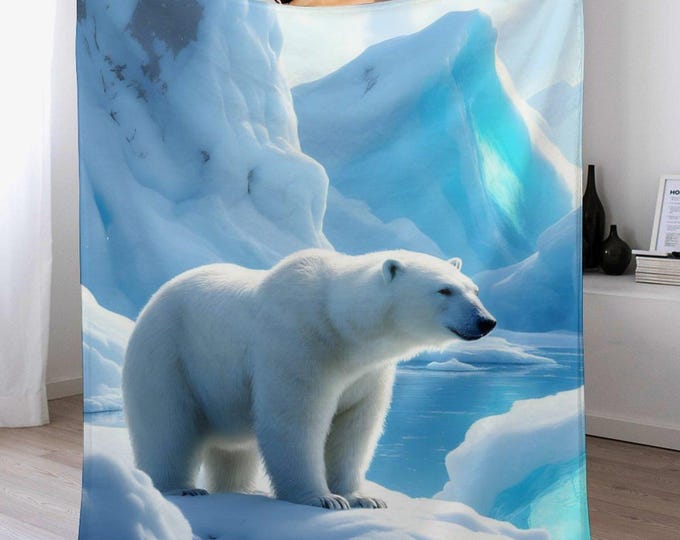 Spirit Polar Bear Flannel Blanket (One-sided Printing)-40"×50"