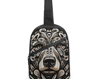 EAGLE Black and Red Leather Native Purse, Spirit of the Wild  display picture 2