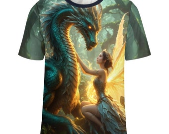 Fairy Dragon T-Shirt for Sale by Swaggy Shirts on Etsy, Fantasy Dragon Shirt, Fairy Wings Shirt, Faerie Magical Shirt, Fairy Fantasy T-Shirt
