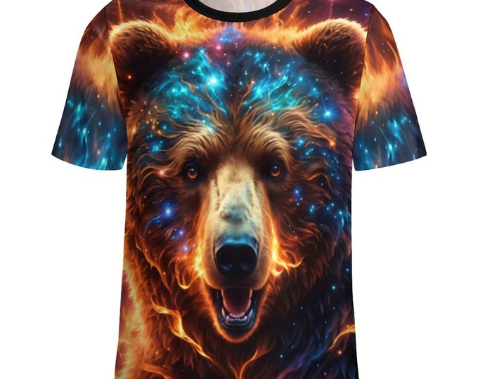 Cosmic Bear T-Shirt for Sale by Swaggy Shirts on Etsy, Bear Spirit Animal Shirt, Bear Lovers Gifts, Wildlife Bear Tee, Bear Graphic T-Shirts