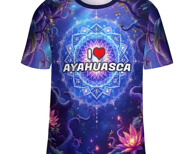 I Love Ayahuasca T-Shirt For Sale by Swaggy Shirts Online Etsy Apparel Store, Ayahuasca Lovers Tee, Men's Gift, Sacred Geometry Tee, Gifts