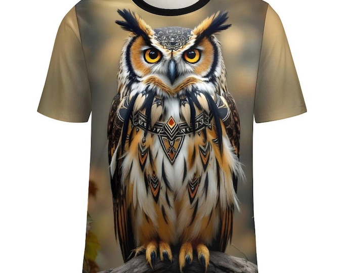 Native Owl T-Shirt for Sale by Swaggy Shirts on Etsy, Owl Spirit Animal Shirt, Owl Design Tee, Animal Lovers Gift Shirt, Forest Bird Shirts