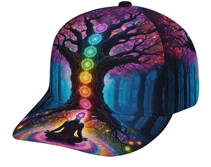 Chakra Yogi Tree of Life Hat for Sale by Swaggy Shirts on Etsy, Spiritual Baseball Cap, Celtic Roots Hat, Meditation Hats, Yoga Lover Gifts