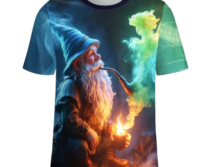 Magical Gnome T-Shirt for Sale by Swaggy Shirts, Mystical Fantasy Gnome Tee, Gnome Design T-Shirt, Funny Gnome Shirts, Gnome Gifts for Him