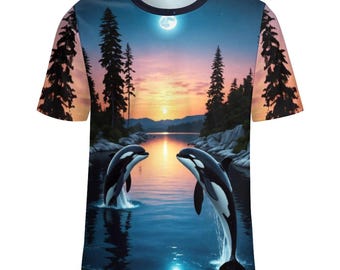 Orca Killer Whale Tee Shirt for Sale by Swaggy Shirts on Etsy, Orca Lovers Shirt, Killer Whale Gift Tee, Marine Life Shirt, Men's Orca Shirt