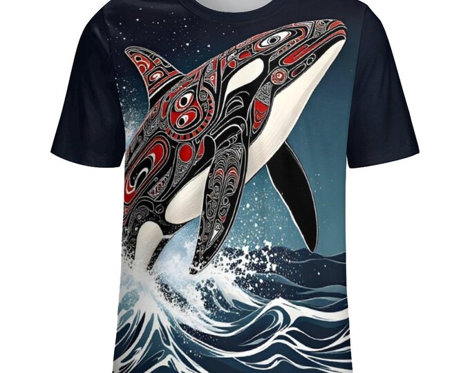 Native Orca Killer Whale T-Shirt for Sale by Swaggy Shirts on Etsy, First Nations Shirt, Sea Animal T-Shirt, Orca Lover Shirts, Whale Shirt