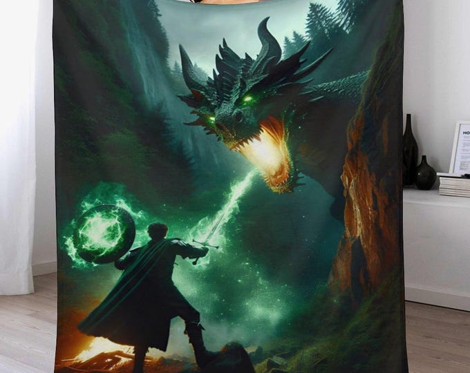 Summoning Dragon Spirit Flannel Blanket (One-sided Printing)-40"×50"
