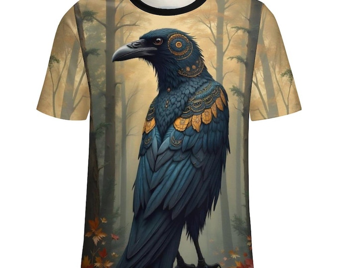 Black Raven Shirt, Native Raven T-Shirt for Sale by Swaggy Shirt on Etsy, Raven Design T-Shirt, First Nations Shirt, Raven Spirit Animal Tee