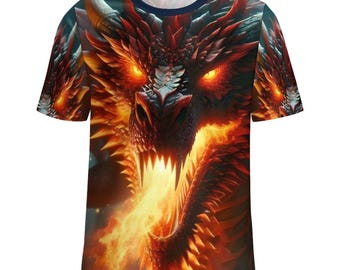 Fire Breathing Dragon Shirt for Sale by Swaggy Shirts on Etsy, Fantasy Dragon Shirt, Animal Tee, Mythical Dragon T-Shirt, Dragon Lover Gift