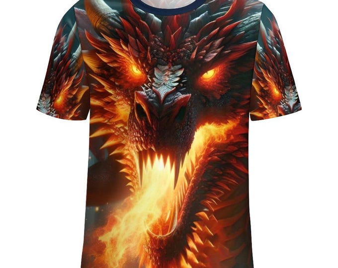 Fire Breathing Dragon Shirt for Sale by Swaggy Shirts on Etsy, Fantasy Dragon Shirt, Animal Tee, Mythical Dragon T-Shirt, Dragon Lover Gift