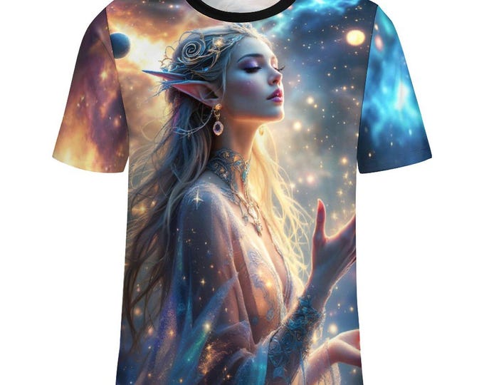 Cosmic Elven Goddess T-Shirt for Sale by Swaggy Shirts on Etsy, Astronomy Goddess Shirt, Mystical Goddess Tee, Magical Goddess Shirt Gifts