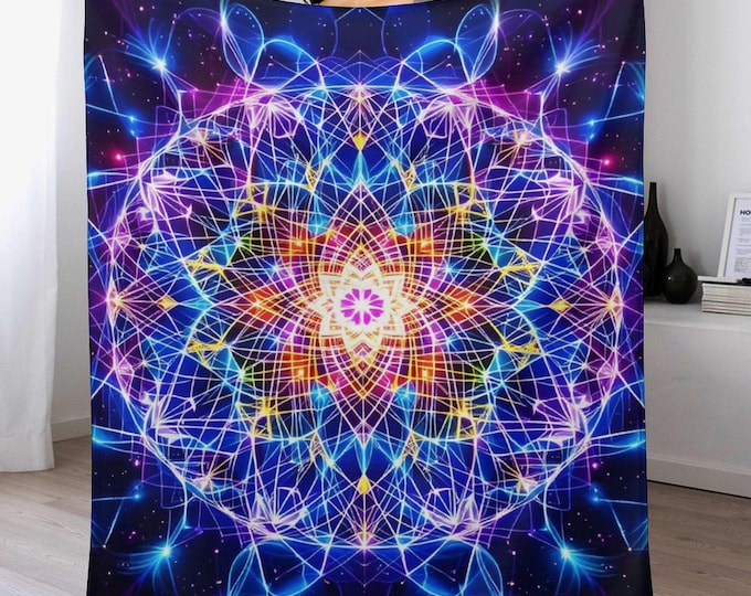 Sacred Geometry Flannel Blanket (One-sided Printing)-40"×50"