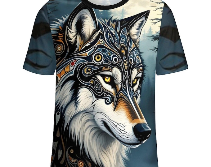 Native Howling Wolf T-Shirt for Sale by Swaggy Shirts Etsy, First Nations Shirt, Wolf Spirit Animal Tee, Men's Wolf Shirt, Animal Lover Gift