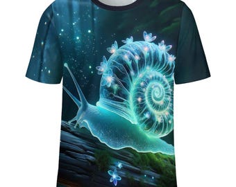 Bioluminescent Snail T-Shirt by Swaggy Shirts on Etsy, Snail Lover Shirt, Funny Snail T-Shirt, Malacology Shirt, Men's Snail Tee, Snail Gift