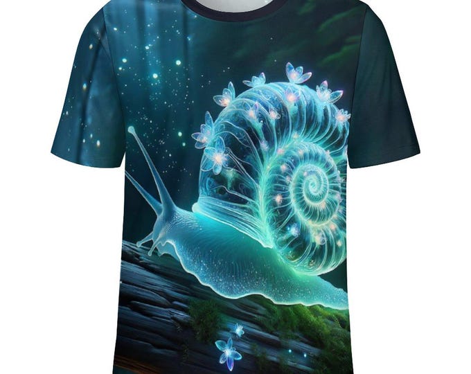 Bioluminescent Snail T-Shirt by Swaggy Shirts on Etsy, Snail Lover Shirt, Funny Snail T-Shirt, Malacology Shirt, Men's Snail Tee, Snail Gift