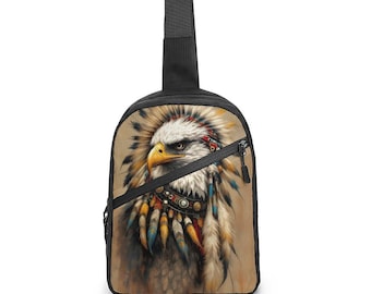Indigenous First Nations Native Eagle Crossbody Sling Bag for Sale by Swaggy Shirts on Etsy, Native American Bag, America Eagle Shoulder Bag