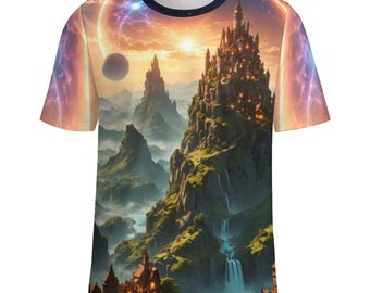 Magical Landscape T-Shirt for Sale by Swaggy Shirts on Etsy, Nature Inspired Shirt, Mountain Shirt, Adventure Shirt, Fantasy World T-Shirt