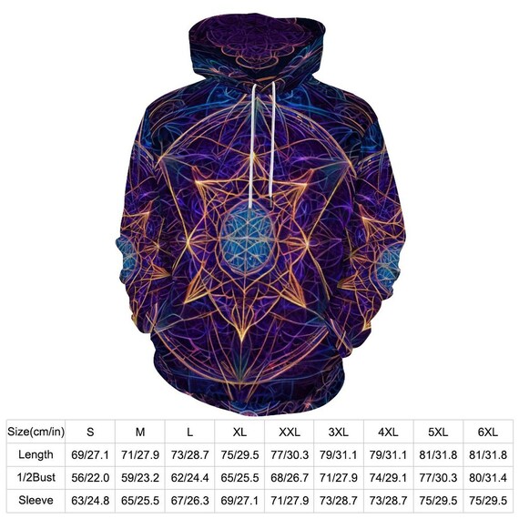マンダラパーカー、神聖幾何学柄パーカー（EtsyのSwaggy Shirtが販売 