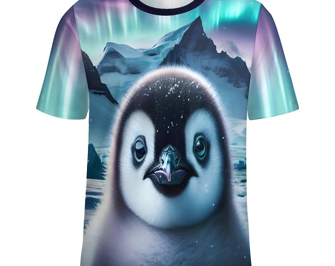 Cute Baby Penguin T-Shirt For Sale by Swaggy Shirts on Etsy, Northern Lights Shirt, Penguin Lover Shirts, Animal T-shirt, Penguin Design Tee