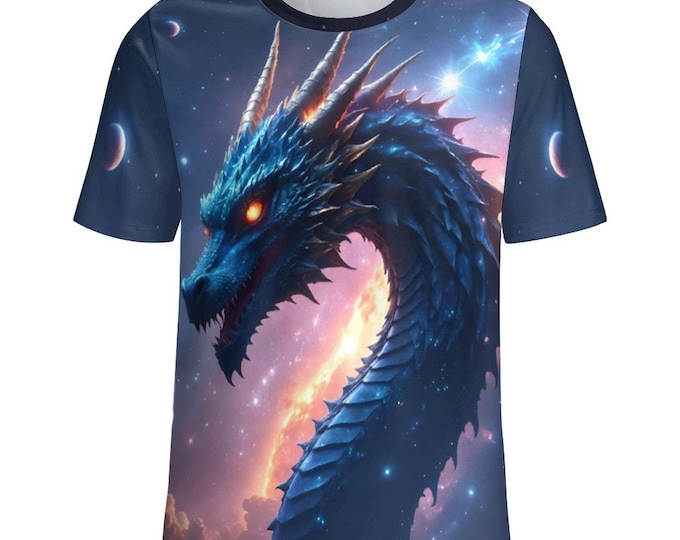 Cosmic Dragon T-Shirt for Sale by Swaggy Shirts on Etsy, Dragon Lovers Tee, Fantasy Dragon Shirt, Dragon Graphic T-Shirt, Animal Lover Gifts