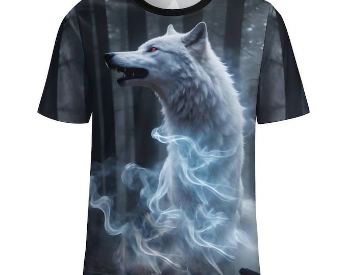 Mystical Wolf T-Shirt for Sale by Swaggy Shirts on Etsy, Wolf Lover Shirts, Wolf Design Tee, Wolf Spirit Animal T-Shirt, Animal Lover Gifts
