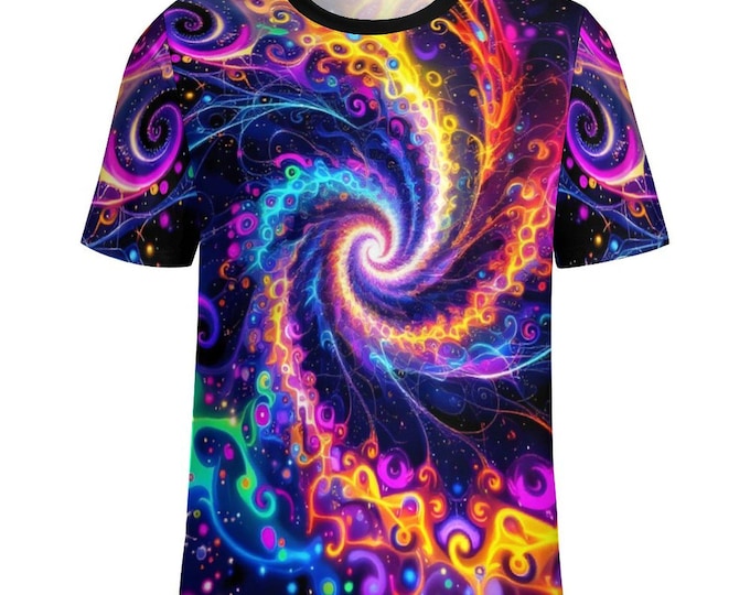 Fractal Geometry T-Shirt for Sale by Swaggy Shirts on Etsy, Mandelbrot Set Shirt, Psychedelic T-Shirt, Festival Clothing, Gift for Boyfriend