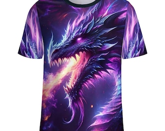 Purple Dragon T-Shirt for Sale by Swaggy Shirts on Etsy, Dragon Lover Gift, Fantasy Dragon Shirt, Mythical Dragon T-Shirt, Cute Animal Shirt