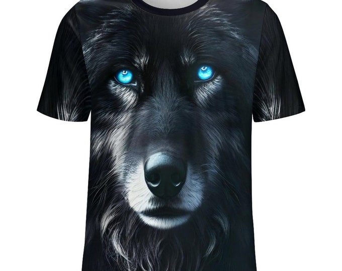 Black Wolf Spirit T-Shirt for Sale by Swaggy Shirts on Etsy, Wolf Lovers Shirt, Animal T-Shirt, Wolf Graphic Tee, Gift for Him, Wolf Shirts