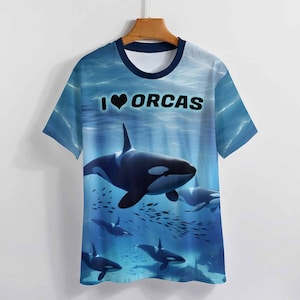Killer Whale T-Shirt, Ocean Shirts, I Love Orcas Whale Shirt for Sale by Swaggy Shirts on Etsy, Sea Animal Tee, Marine Life Shirt, Dad Gifts