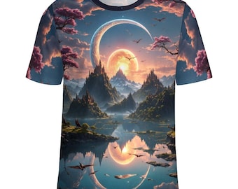 Fantasy Landscape T-Shirt for Sale by Swaggy Shirts on Etsy, Nature Lover Shirts, Adventure Shirt, Mystical World T-Shirt, Mountain Shirt