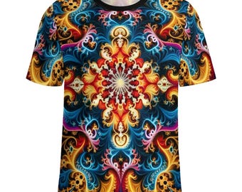 Trippy Fraktal Heilige Geometrie Shirt zum Verkauf von Swaggy Shirts Online Etsy Bekleidung Shop, Freund Geschenk, buntes T-Shirt, Fraktal-Liebhaber-T-Shirt