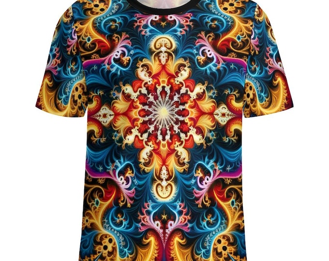 Trippy Fractal Sacred Geometry Shirt For Sale by Swaggy Shirts Online Etsy Apparel Shop, Boyfriend Gift, Colorful Tee, Fractal Lovers Tee