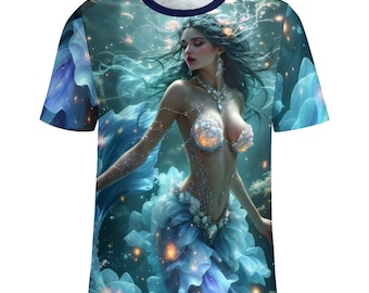 Mermaid Graphic Tee, Beautiful Mermaid T-Shirt for Sale by Swaggy Shirts on Etsy, Mythical Mermaid Shirt, Mermaid Gift, Womens Mermaid Shirt