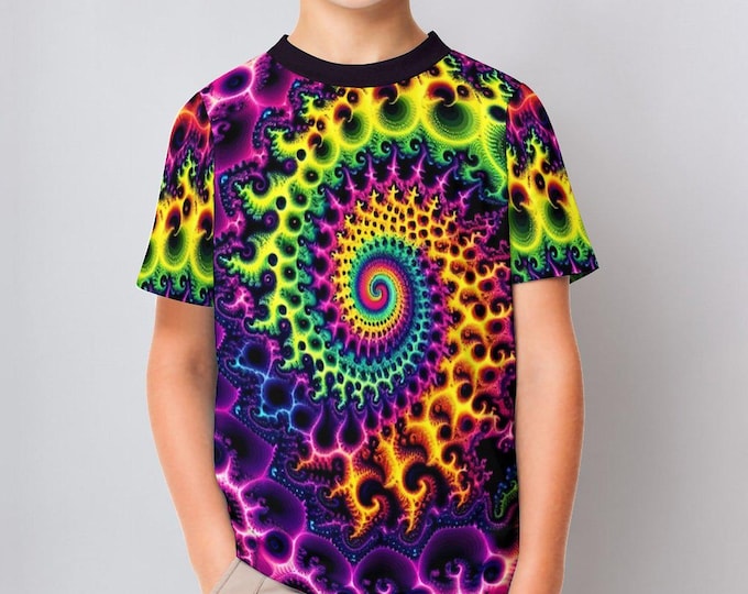 Short Sleeve Kid's Fractal T-Shirt For Sale by Swaggy shirts Online Apparel Etsy Store