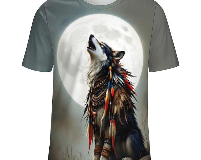 Spirit Wolf T-Shirt for Sale by Swaggy Shirts on Etsy, Animal Lover Shirt, Wolf Graphics T-Shirt, Wolf Spirit Animal Tee, Wolf Lovers Gifts
