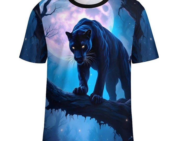 Leopard Graphic Tee, Black Panther T-Shirt for Sale by Swaggy Shirts on Etsy, Panther Lover Gift Shirt, Spirit Animal T-Shirt, Big Cat Shirt