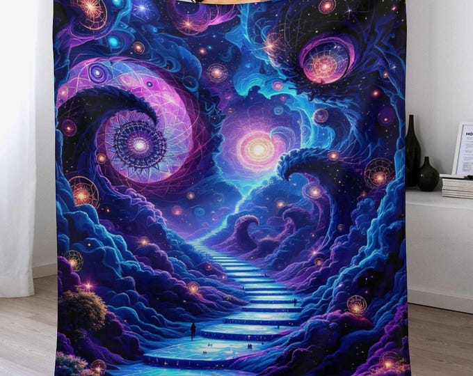 Magical Mystical Fantasy World Flannel Blanket (One-sided Printing)-40"×50"
