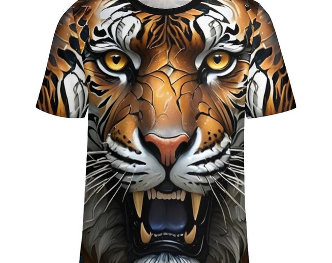Tiger T-Shirt for Sale by Swaggy Shirts on Etsy, Tiger Design Tee, Spirit Animal T-Shirt, Tiger Gifts, Animal Lover Shirts, Tiger Face Shirt