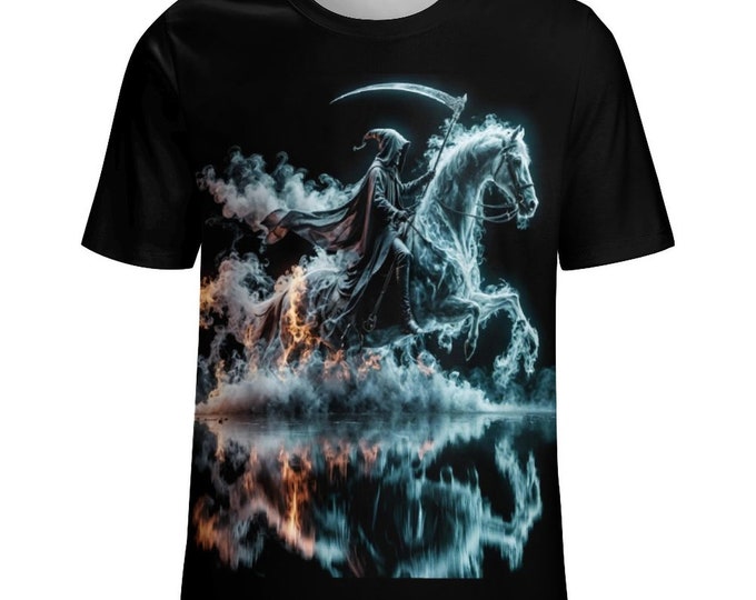 Halloween Shirts, Grim Reaper T-Shirt for Sale by Swaggy Shirts on Etsy, Dark Fantasy Shirt, Gifts for Halloween, Gothic Dark Death T-Shirt