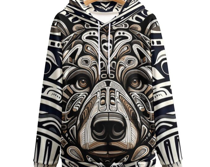 Native Bear Hoodie for Sale by Swaggy Shirts on Etsy, American Bear Sweater, First Nations Indigenous Bear Hoodie, Spirit Animal Hoodie Gift