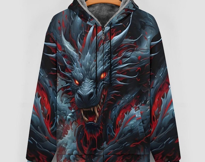 Fire Dragon Zippered Hoodie For Sale by Swaggy Shirts On Etsy