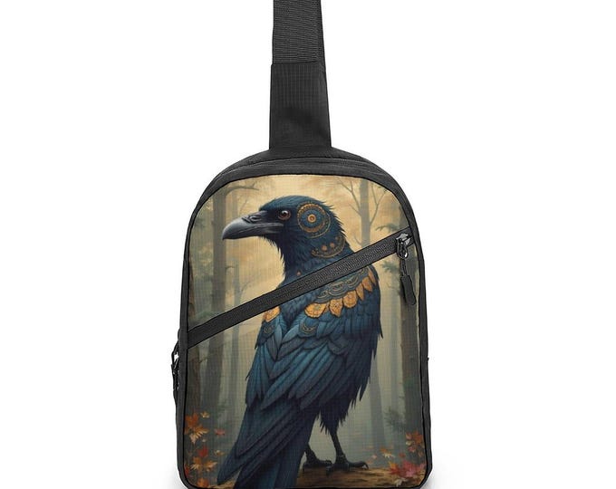Indigenous First Nations Native Raven Crossbody Sling Bag for Sale by Swaggy Shirt on Etsy, America Raven Shoulder Bag, Raven Lover Gift Bag