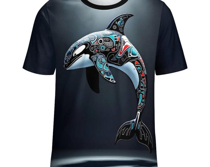 Native Orca Killer Whale T-Shirt for Sale by Swaggy Shirts on Etsy, Sea Animal Shirt, First Nations Tee, Orca Lover Shirt, Ocean Whale Shirt
