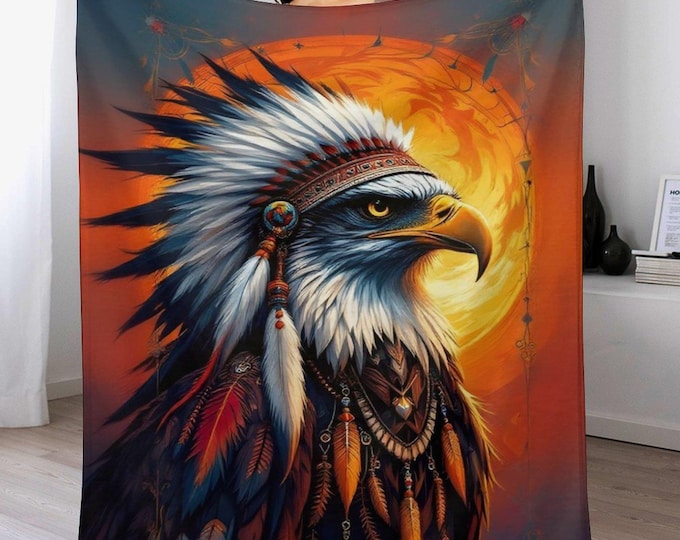 spirit Eagle Flannel Blanket (One-sided Printing)-40"×50"