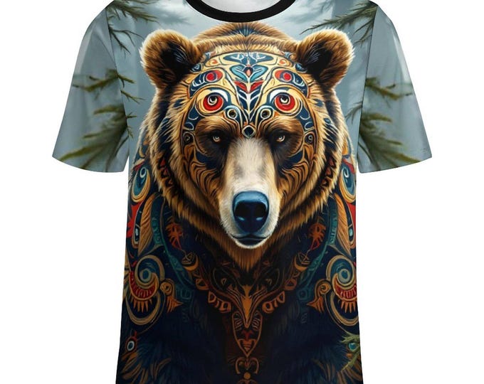 Bear Spirit Animal T-Shirt, Power Bear Shirt for Sale by Swaggy Shirts on Etsy, Spiritual Shirt, Native Bear Tee, First Nations T-Shirt Gift