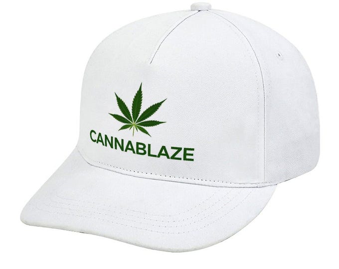 Cannablaze Cannabis Hat, Weed Stoner Cap, Custom Bent Fitted Cap, Adjustable Unisex Baseball Hat, Marijuana Leaf Cap, Outdoor Sport Hat Gift