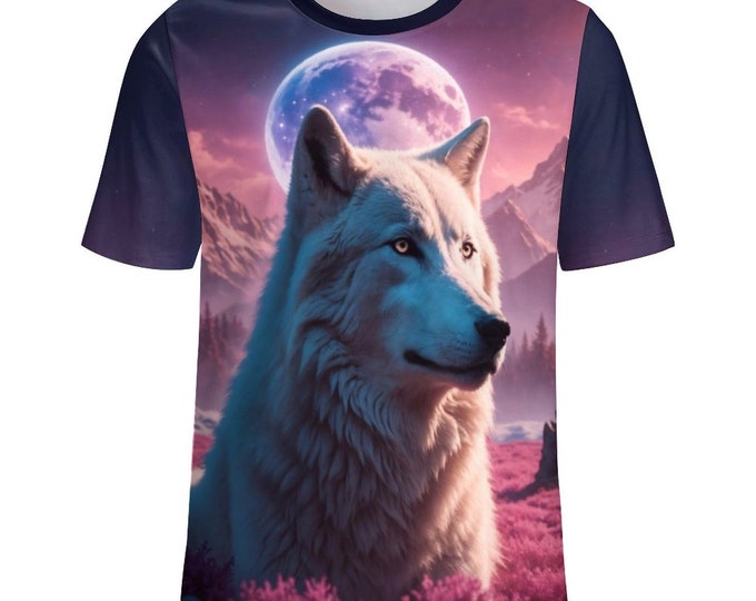 White Wolf T-Shirt for Sale by Swaggy Shirts on Etsy, Women's Wolf Shirt, Spirit Animal T-Shirt, Cute Wolf Design Shirt, Animal Lover Shirts