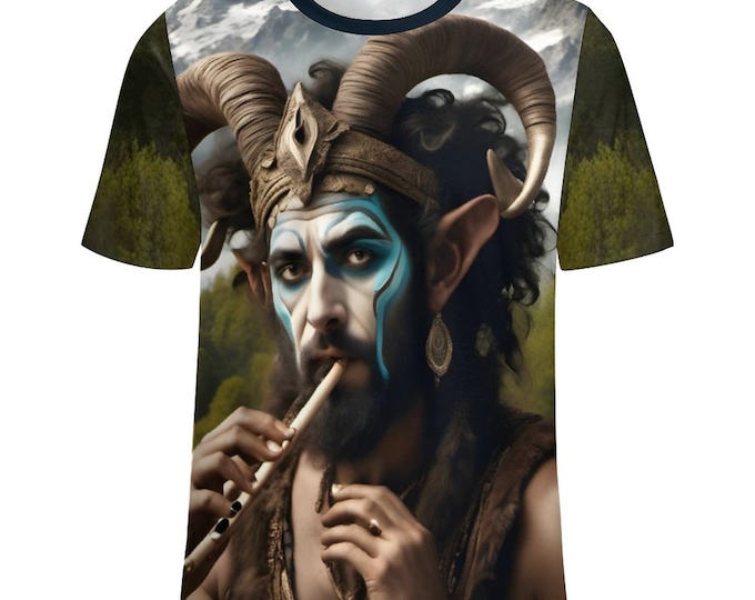 Pan God T-Shirt For Sale by Swaggy Shirts on Etsy, Spiritual Clothing, Forest God Shirt, Wiccan God Tee, The God Pan Shirt, Gift For Brother